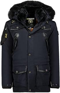 warme Herren Winter Jacke FVSB Parka Outdoor ACORE Luxus SKI, Farbe:Navy, Größe:3XL