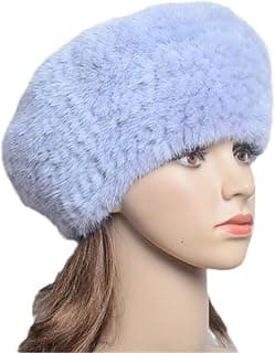 keusyoi Winter Luxus Damen Mütze Pelz Beanies Handgefertigte Strickmütze Warm Baskenmützen Mützen Mode Damen Fellmütze