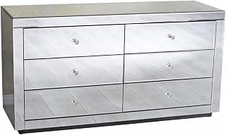 Kommode verspiegelt Schubladen Schrank Glaskommode Wäschekommode vic540 Palazzo Exklusiv Silber