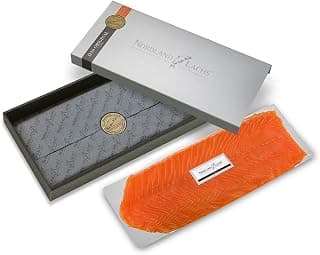 Nordland-Lachs Geschenkbox | 550g schottischer Räucherlachs mit Saucen als Geschenk verpackt | Geschenk-Box für Mitarbeiter, Kunden und Freunde