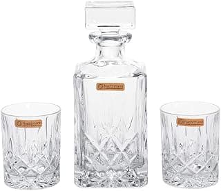 Spiegelau & Nachtmann, 3-teiliges Kristall Whisky-Set, Dekanter+ 2x Whisky-Becher, 300ml, Noblesse,0091899-0, Durchsichtig