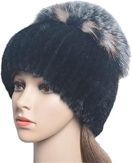 keusyoi Pelzmützen für Frauen Fellmütze mit Luxus Big Pompon Fell Beanies Winter Damen Mütze Damen Hüte