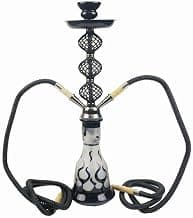 Luxus Shisha Set Hochwertiger Aluminium Abnehmbarer Mittelstab + Hochfester Glasfuß 2 Schlauch Glas Shisha Combo Set