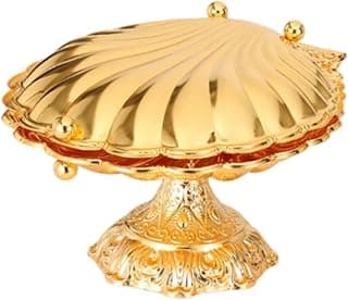 Amagogo Obstschale mit Muscheln, Obsttablett, Gold, Luxus-Dekoration, kreatives Brottablett, Servierplatte für Hochzeit, Bauernhaus, Salat, Dessert, 30cmx35cmx21cm
