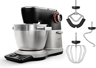 Bosch Küchenmaschine Serie 8, NEU, 9 Automatikprogramme, Waage, Timer, 7 Stufen, 6l Edelstahl-Schüssel, Knethaken, Rührbesen, Silikonbesen, spülmaschinenfest, 1.800 W, MUMS8ZS00