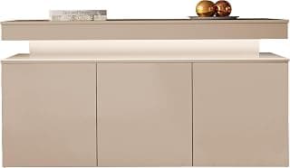Mirjan24 Kommode Serkuzo Bis 3D 160 mit 3 Türen, Griffloses Öffnungssystem, Soft-Close, weißer LED-Beleuchtung im Set, Anrichte, Sideboard, Wohnzimmerschrank (Wüstensand)