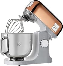 Kenwood kMix Editions KMX760GD Küchenmaschine, 5 l Edelstahl Schüssel, Safe-Use-Sicherheitssystem, Metallgehäuse, 1000 Watt, inkl. 3-Teiligem Patisserie-Set und Spritzschutz, Rosé Gold