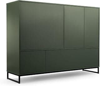 Kommode Genua mit 5 Türen, Sideboard in Farbe: Grün, Schrank in Größe: 160 x 120 x 45 cm