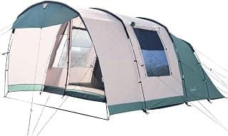 Skandika Tunnelzelt Hafslo Sleeper Protect | Zelt für Camping, 4/5/6 Personen, wasserdicht, eingenähter Zeltboden, 5000mm Wassersäule, Vorzelt, schwarze Schlafkabine | Zelte, Campingzelt, Familienzelt