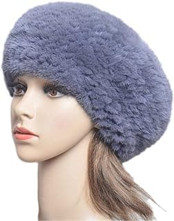 keusyoi Winter Luxus Damen Mütze Pelz Beanies Handgefertigte Strickmütze Warm Baskenmützen Mützen Mode Damen Fellmütze