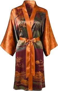 Damen Kimono Kurzer Bademantel aus 100% Seide