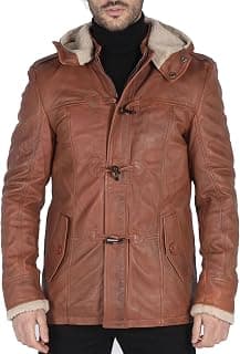 TruClothing.com Herren Trenchcoat Jacke Winddicht Winter Parka Echtleder Jacken Mantel Fleece Kapuze