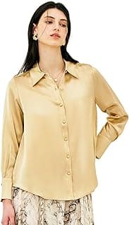 100% Reine Seide Damen Hemd Bluse: Seidenbluse V-Ausschnitt Langarm Hemdbluse Mode Frauen Shirt Frühling Blusen