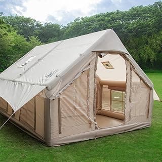 TentHome Aufblasbare Zelte Camping Wasserdicht Glampingzelt Familienzelt Stehhöhe Luxuszelt mit Pumpe für 2-6 Personen