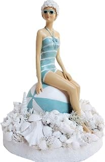 Sommerdeko Maritime Dekoration STRANDZAUBER weiß-blau Shabby Chic Badenixe Luxus Wohndeko Landhaus Sommergesteck Muscheldeko Tischdeko Kunst