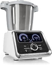 Klarstein GrandPrix - Küchenmaschine Multifunktional, Küchenmaschine mit Fleischwolf, Rührmaschine mit Kochfunktion, 500-1000 W, 2,5L Edelstahlschüssel, 30-120°C einstellbar, silber