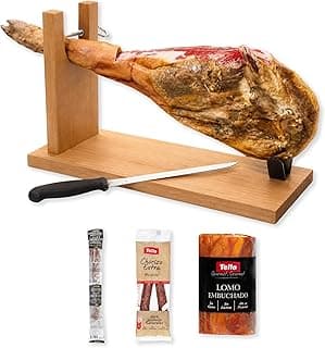Montevalle Serrano Schinken Set Gran Reserva | Inkl. Schinkenhalter, Profi-Messer & exklusivem Wurstwaren-Sortiment | Authentische spanische Feinkost für Feinschmecker
