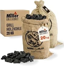 Holzkohle 2 x 10 kg – rauchfrei, Lange Glut & hohe Temperatur – 100% Eukalyptus, nachhaltig im Jutesack